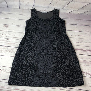 Athleta Shayla Animal Print Sleeveless Dress Black